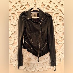 Brogden Women's Black Leather Jacket riding jacket